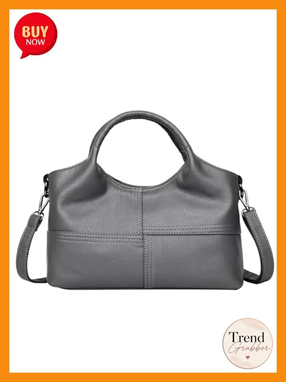 PU Leather Hobo Shoulder Tote Satchel Handbag with Top Handles